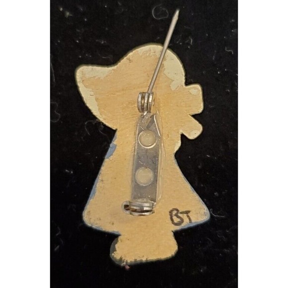 Small Sunbonnet Sue Lapel Pin Brooch Hand-made OOAK Initialed BT - Picture 3 of 7